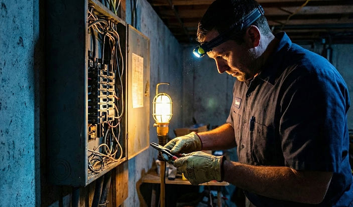 Service technician working